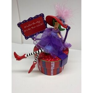 Bradford Exc.Dolly Mama's Hat-titude Music Box Girls Just Wanna Have Fun Red Had